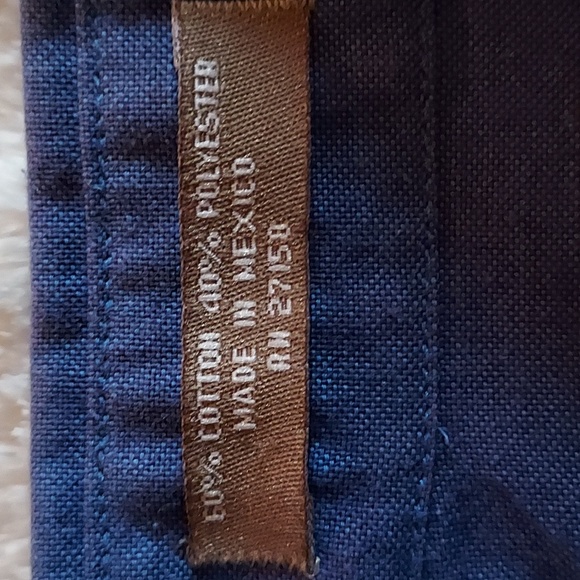 Claybrooke Blue Button Down Wrinkle Free Long Sleeve Dress Shirt Size 15.5 - Picture 6 of 7